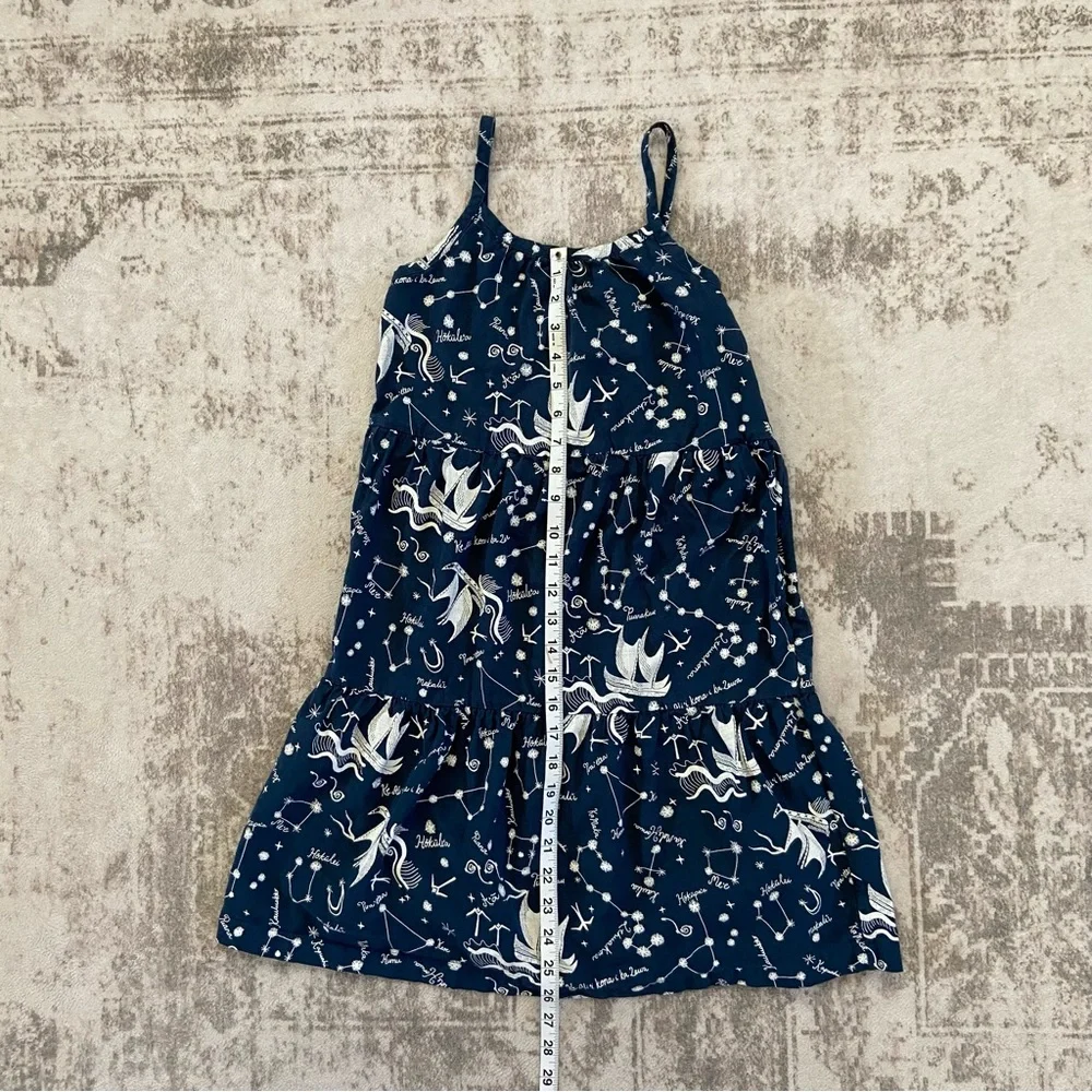 Girl’s Patagonia 100% Organic Cotton Navy Dress White Nautical Pattern Medium‎